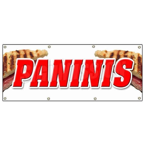 PANINIS BANNER SIGN sandwich sign hot concession pressed cubans